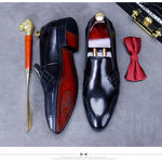 Load image into Gallery viewer, Genuine Leather Casual Shoes Male Cowhide Leather British Hand-Stitched Polished Business Dress Shoes Fashion Oxfords
