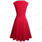 Load image into Gallery viewer, Women Vintage Pure Color Dresses Cocktail Wedding Party Elegant Flare Dress
