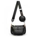 Load image into Gallery viewer, Fashion chains women shoulder bags designer wide strap messenger leather crossbodyl purse 3 bag set
