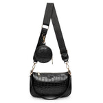 Load image into Gallery viewer, Fashion chains women shoulder bags designer wide strap messenger leather crossbodyl purse 3 bag set
