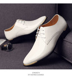 Load image into Gallery viewer, Men&#39;s Quality Patent Leather Shoes White Wedding Shoes Black Leather Soft Man Dress Shoes
