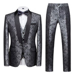 Load image into Gallery viewer, Men&#39;s Casual Business Boutique Flower Suit Three-piece Set Coat Jacket Pants
