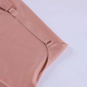 Pink Halter Neck Sexy Satin Dress Women Elegant Backless Silk Party Mini Dresses Casual Short Dress