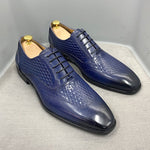 Cargar imagen en el visor de la galería, Luxury Italian Mens Oxford Shoes Genuine Cow Leather Lace-Up Shoes for Men

