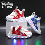 Load image into Gallery viewer, HGM New LED Children Glowing Shoes Baby Luminous Sneakers Boys Lighting Running Shoes  Kids Breathable Mesh Sneakers
