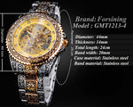 Load image into Gallery viewer, Luxury Men Automatic Mechanical Wristwatch Waterproof Stainless Steel Diamond Watch Golden Men&#39;s Clock Vintage
