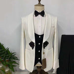 Load image into Gallery viewer, HGM British Style Printing Men&#39;s Suit Casual Single-Breasted Boutique 3-Piece Set Wedding Prom Tuxedo Groom Dress
