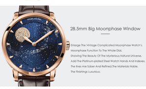 AGELOCER Switzerland Designer Moon Phase Luxury Watch Top Brand Mens Automatic Sapphire Watches Mechanical Power Reserve