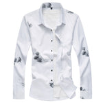 Load image into Gallery viewer, Men&#39;s Printed Shirt Fashion Casual White Long Sleeve Shirt Male Brand Clothes
