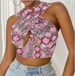 Load image into Gallery viewer, Women&#39;s Criss Cross Tank Tops Sexy Sleeveless Solid Color Cutout Front Crop Tops Party Club Streetwear Summer Lady Bustier Tops
