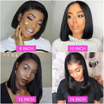 Load image into Gallery viewer, HGM Bob Wig Lace Front Human Hair Wigs Pre Plucked With Baby Hair Brazilian Straight Short 13x4 Hd Lace Frontal Wig
