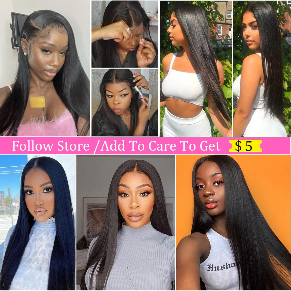 HGM 13x4 Bone Straight Human Hair Wigs Pre Plucked With Baby Hair Frontal Brazilian Straight Lace Front Wig