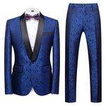 Cargar imagen en el visor de la galería, Men&#39;s Casual Business Boutique Flower Print Suit Two Piece Set  Men&#39;s Blazers Coat Jacket Pants Trousers
