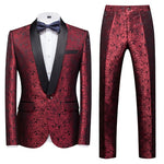 Cargar imagen en el visor de la galería, Men&#39;s Casual Business Boutique Flower Print Suit Two Piece Set  Men&#39;s Blazers Coat Jacket Pants Trousers
