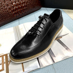 Load image into Gallery viewer, Fashion Men Casual Shoes New Brand High Quality Genuine Leather Lace Up Luxury Sneakers Blue Black Breathable Flat Oxfords
