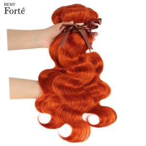 Remy Forte Blonde Body Wave Bundles With Closure Orange Brazilian Hair Weave Bundles 3 bundles Human Hair with Closure