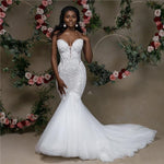 Load image into Gallery viewer, Mermaid Wedding Dress New Strapless Lace Beaded Wedding Gowns Applique Bridal Dress
