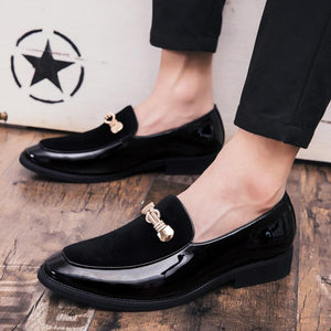 HGM Fashion Metal Decoration Suede Driving Shoes Men  Casual Loafers Business Formal Dress Footwear Zapatos Hombre