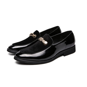 Metal Decoration Suede Driving Shoes Men  Casual Loafers Business Formal Dress Footwear