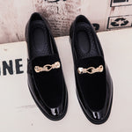 Load image into Gallery viewer, Metal Decoration Suede Driving Shoes Men  Casual Loafers Business Formal Dress Footwear
