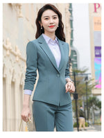 Load image into Gallery viewer, HGM Formal Suits Women Fashion Business Long Sleeve Blazer And Pants Office Ladies Work Wear
