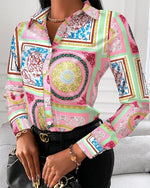 Load image into Gallery viewer, NEW Women Long Sleeve Floral Printed Tie Knot Top Blouse Casual Spring Shirts Female
