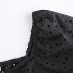 Load image into Gallery viewer, HGM Fashion V Neck Ruffles Pleated Dress Women Puff Sleeve Chic Black Summer Dress Party Hollow Out Vintage Corset Ladies

