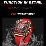 Load image into Gallery viewer, Top Brand Luxury Waterproof Quartz Square Wrist Watches for Men Date Sports Silicone Clock
