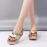 Load image into Gallery viewer, HGM Ladies Leather Wedges Shoes Casual Slingbacks Sandals Comfortable Platform

