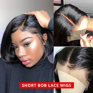 HGM Short Bob Wigs Straight Lace Wig Human Hair Wigs For Women Pre Pluck With Baby Hair Lace Front Wig Glueless Remy