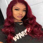Load image into Gallery viewer, HGM Preplucked Remy Human Hair Lace Front Wigs Red Straight 180% 13x6 Lace Frontal Wigs Deep Wave Lace Frontal Wigs
