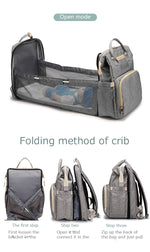 Load image into Gallery viewer, Large Capacity Diaper Bag Backpack Multifunctional Foldable Baby Bed Crib Bag Maternity Handbag Stroller Bag Insulation Nursing
