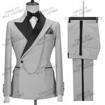 Load image into Gallery viewer, Custom Made Groom Tuxedo Peaked Lapel Double Breasted Men Suit Prom Wedding Party Men&#39;s Suits Costume (jacket + Pants)
