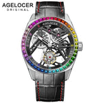 Load image into Gallery viewer, AGELOCER Tourbillon Watches Men Mechanical Watch Sapphire Power Reserve Limited Edition Skeleton Wrist Watch

