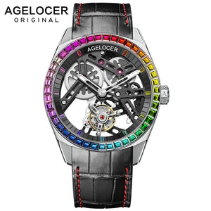 AGELOCER Tourbillon Watches Men Mechanical Watch Sapphire Power Reserve Limited Edition Skeleton Wrist Watch