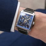 Cargar imagen en el visor de la galería, AGELOCER Sapphire Blue Skeleton Mens Mechanical Watch Top Brand Luxury Waterproof 50m Fashion Mechanical Watch Clock
