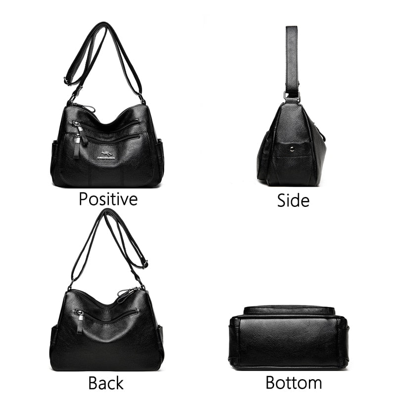 HGM Soft Leather Handbags Crossbody Bags For Women High Quality Casual Female Bags Famous Brand Shoulder Bag