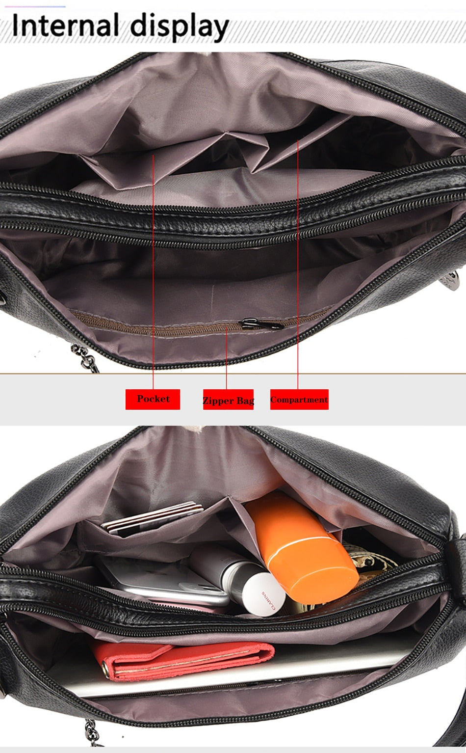 HGM High Quality PU Leather Handbags New High Quality Leather Women's Designer Handbags Large Capacity One Shoulder Messenger Bag