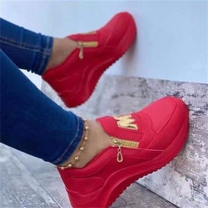 HGM Style Women's Shoes Summer 2021 Summer Thick-soled Women's Shoes Wedges Thick-soled Casual Sandals with Zipper Solid Shoes