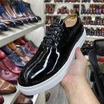 Load image into Gallery viewer, Luxury High Quality Men&#39;s Casual Shoes Patent Leather Lace Up Autumn Brand Comfortable Flat Oxford Shoes
