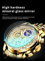 Load image into Gallery viewer, LIGE Sport Men Watch Top Brand Luxury Gold Stainless Steel Quartz Wrist Watch Men Fashion Hollow Waterproof Chronograph
