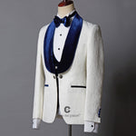 Load image into Gallery viewer, Groom Latest Coat Design Men Suits Tailor-Made Tuxedo 4 Pieces Blazer Velvet Lapel Wedding Party Groom Costume Homme
