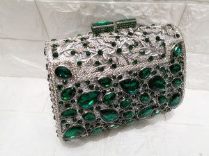 Gold  Box Bag Diamond Women Clutch Bag Crystal Party Handbag Ladies Banquet Purse Fashion Pochette Prom Evening bag