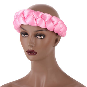 Latest Exaggerated big satin twist braid Handmade African Cap Nigerian Wedding Gele Women Braid Turbans Head Wraps