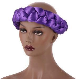 Latest Exaggerated big satin twist braid Handmade African Cap Nigerian Wedding Gele Women Braid Turbans Head Wraps