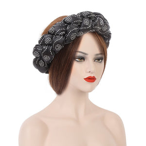 Latest Exaggerated big satin twist braid Handmade African Cap Nigerian Wedding Gele Women Braid Turbans Head Wraps