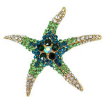 Load image into Gallery viewer, Starfish brooches Blue Rhinestone Starfish Brooch Fashion high-end colorful crystal bridesmaid wedding
