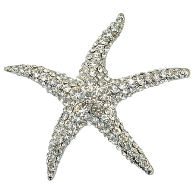 Starfish brooches Blue Rhinestone Starfish Brooch Fashion high-end colorful crystal bridesmaid wedding