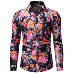 Load image into Gallery viewer, Men Long Sleeve Floral Print Shirts Fashion Slim Brand Party Holiday Casual Dress Flower Shirt Homme
