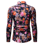 Load image into Gallery viewer, Men Long Sleeve Floral Print Shirts Fashion Slim Brand Party Holiday Casual Dress Flower Shirt Homme
